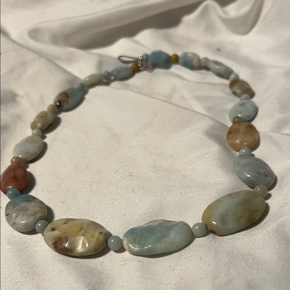 Jay King Multi-Color Amazonite Necklace with Stone Spacers Blue/cream 18-21”